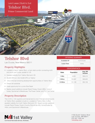 More details for Telshor Blvd, Las Cruces, NM - Land for Rent