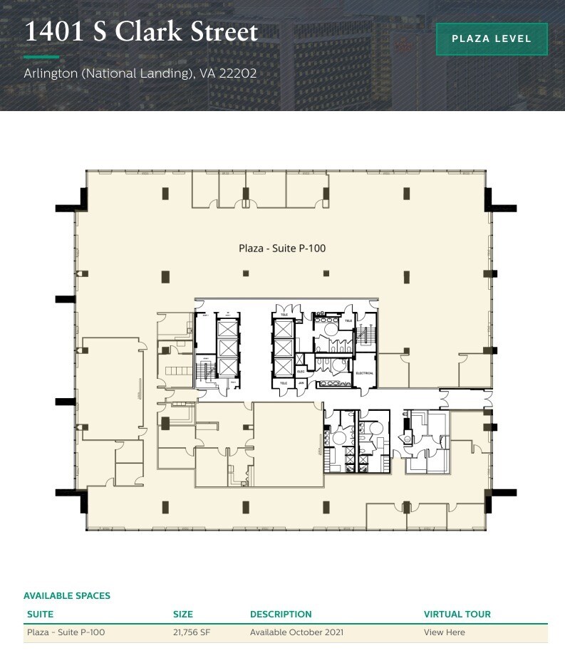 1401 S Clark St, Arlington, VA to rent Floor Plan- Image 1 of 1