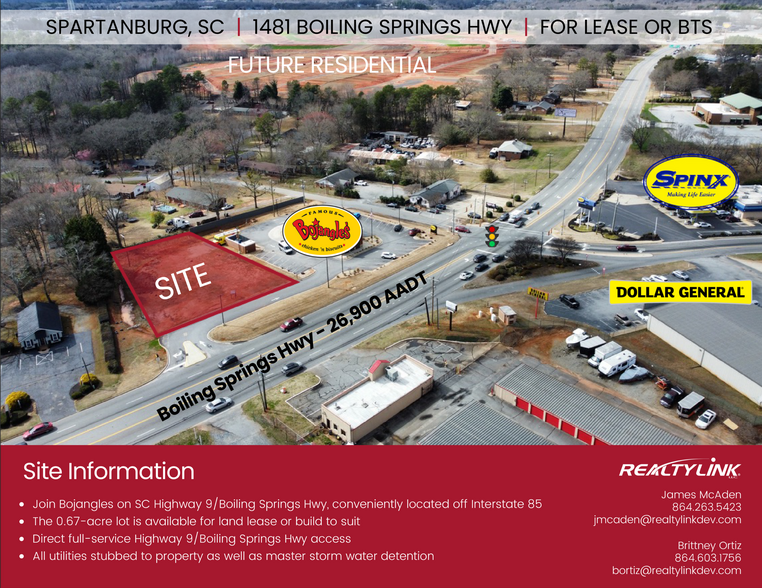 Melody Lane & Boiling Springs Rd, Boiling Springs, SC for rent - Aerial - Image 1 of 3