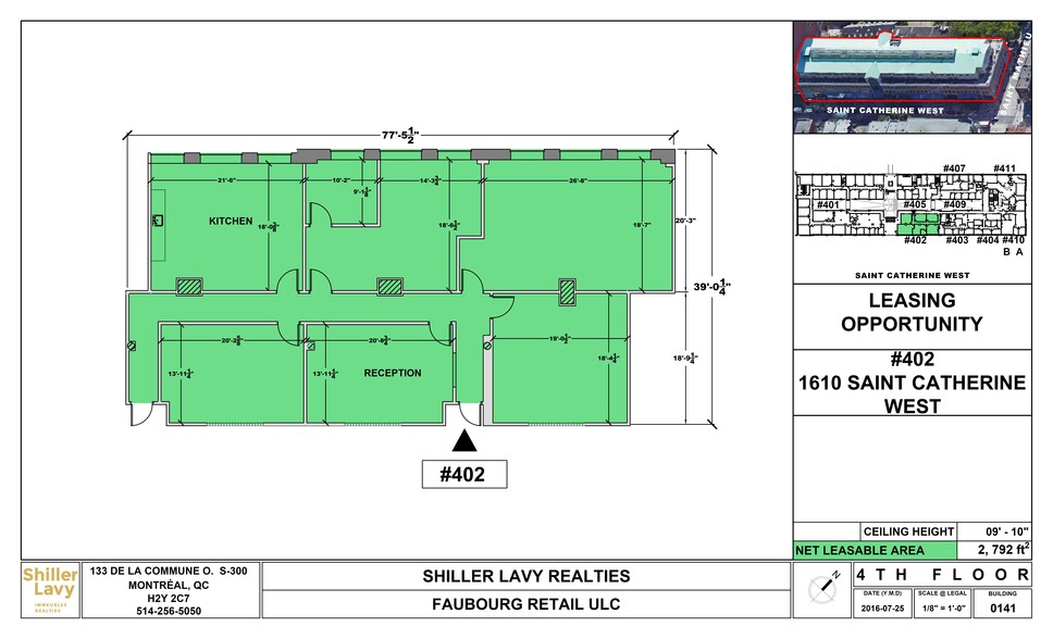 1616-1626 St Sainte-Catherine O, Montréal, QC for rent - Site Plan - Image 2 of 8