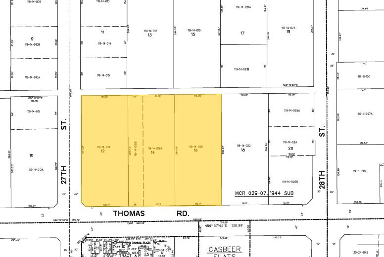 2720 E Thomas Rd, Phoenix, AZ for rent - Plat Map - Image 2 of 12