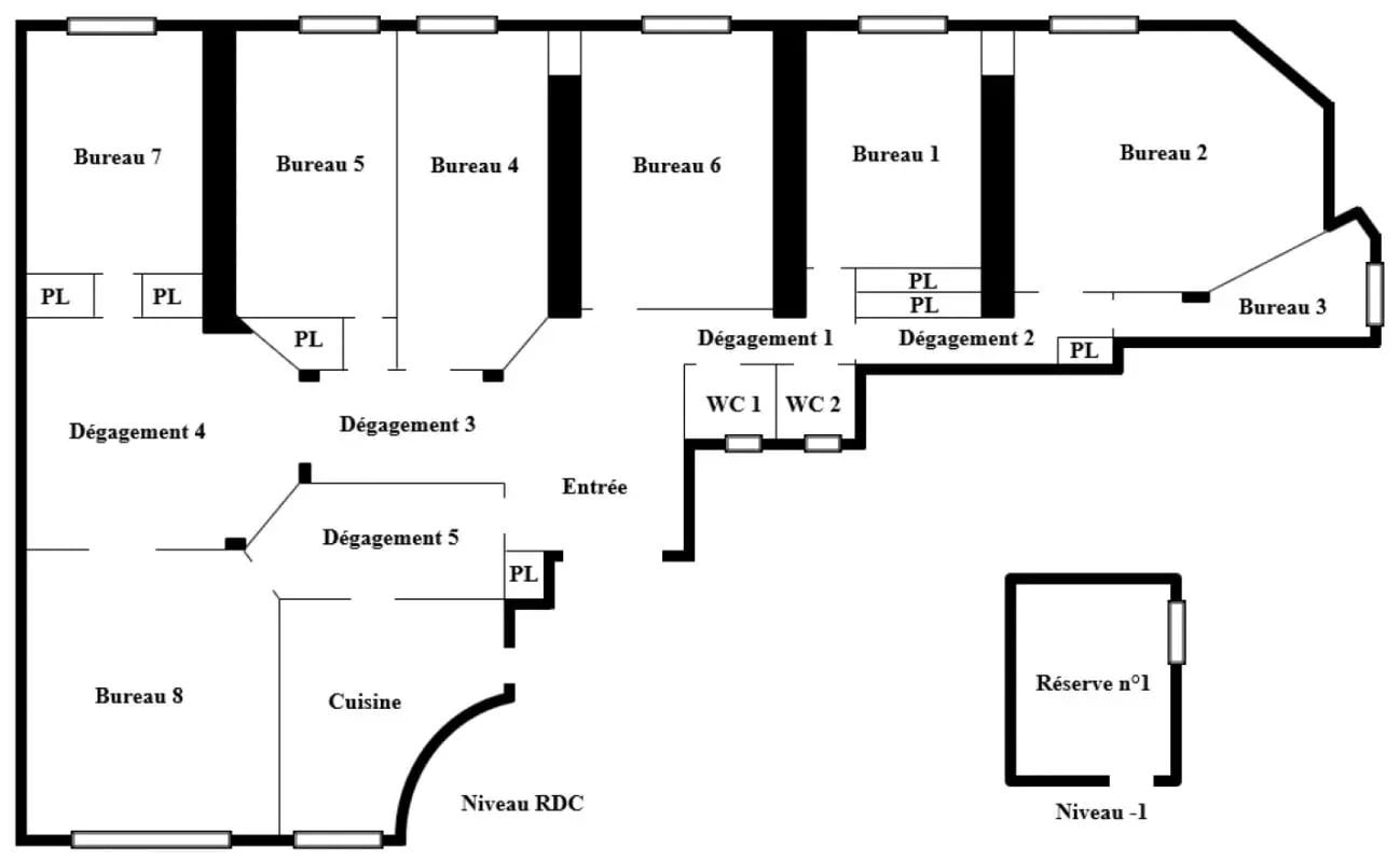 Office in Paris for sale Floor Plan- Image 1 of 11