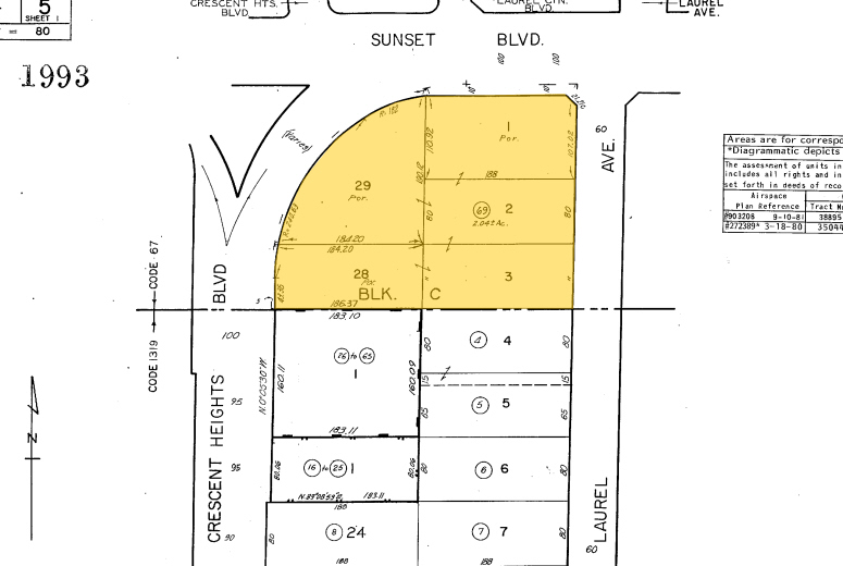 8000 W Sunset Blvd, West Hollywood, CA for rent - Plat Map - Image 2 of 15