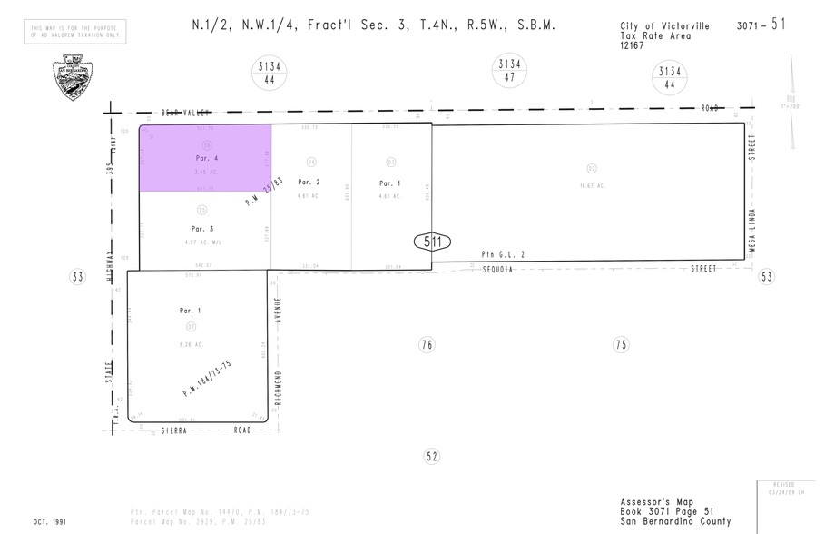 US Highway 395 & Bear Valley Rd, Victorville, CA for sale - Plat Map - Image 1 of 2