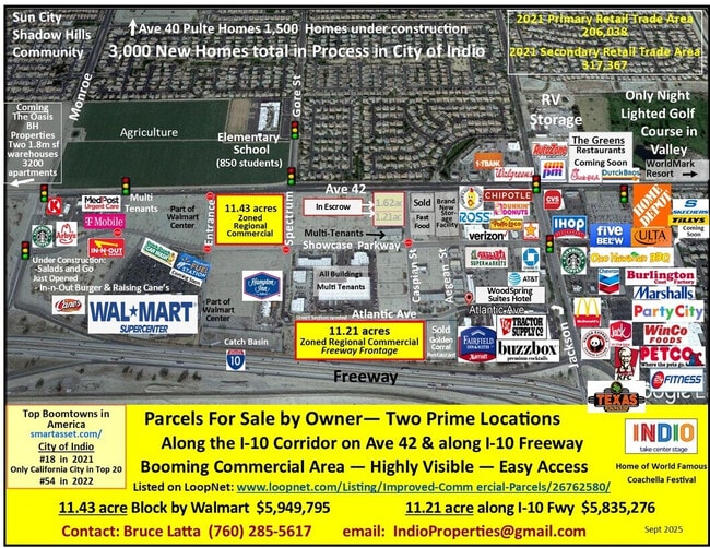 More details for Two Prime 11 acre Commercial Parcels – Land for Sale, Indio, CA