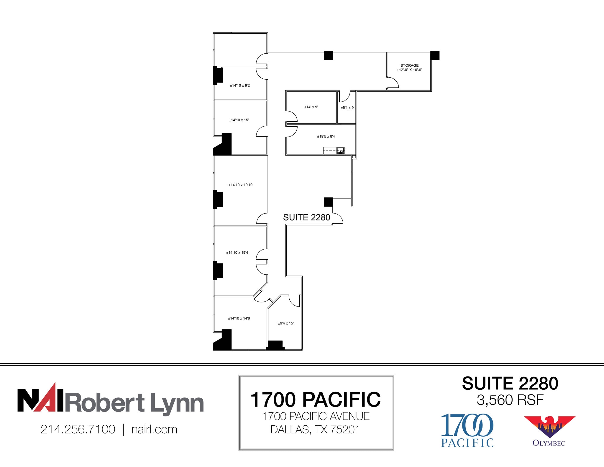 1700 Pacific Ave, Dallas, TX to rent Floor Plan- Image 1 of 2