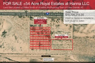 Hanna Rd & Palomas Dr, Casa Grande, AZ for sale Aerial- Image 1 of 5