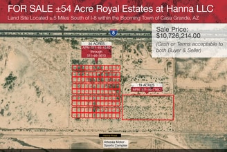 Hanna Rd & Palomas Dr, Casa Grande, AZ - aerial  map view