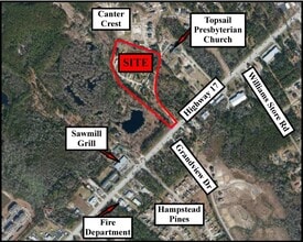 Highway 17 and Averys Road, Hampstead, NC - AERIAL  map view