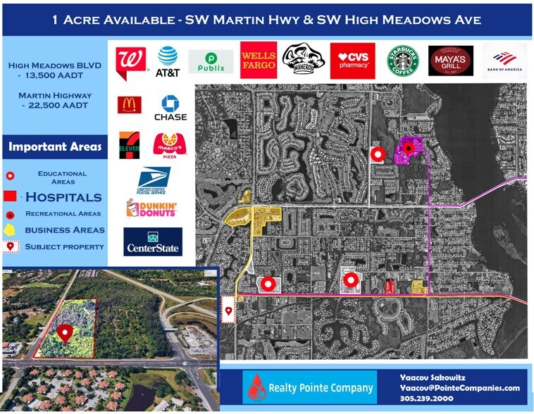 SW High Meadows Ave & Martin Highway, Palm City, FL for sale - Aerial - Image 1 of 3