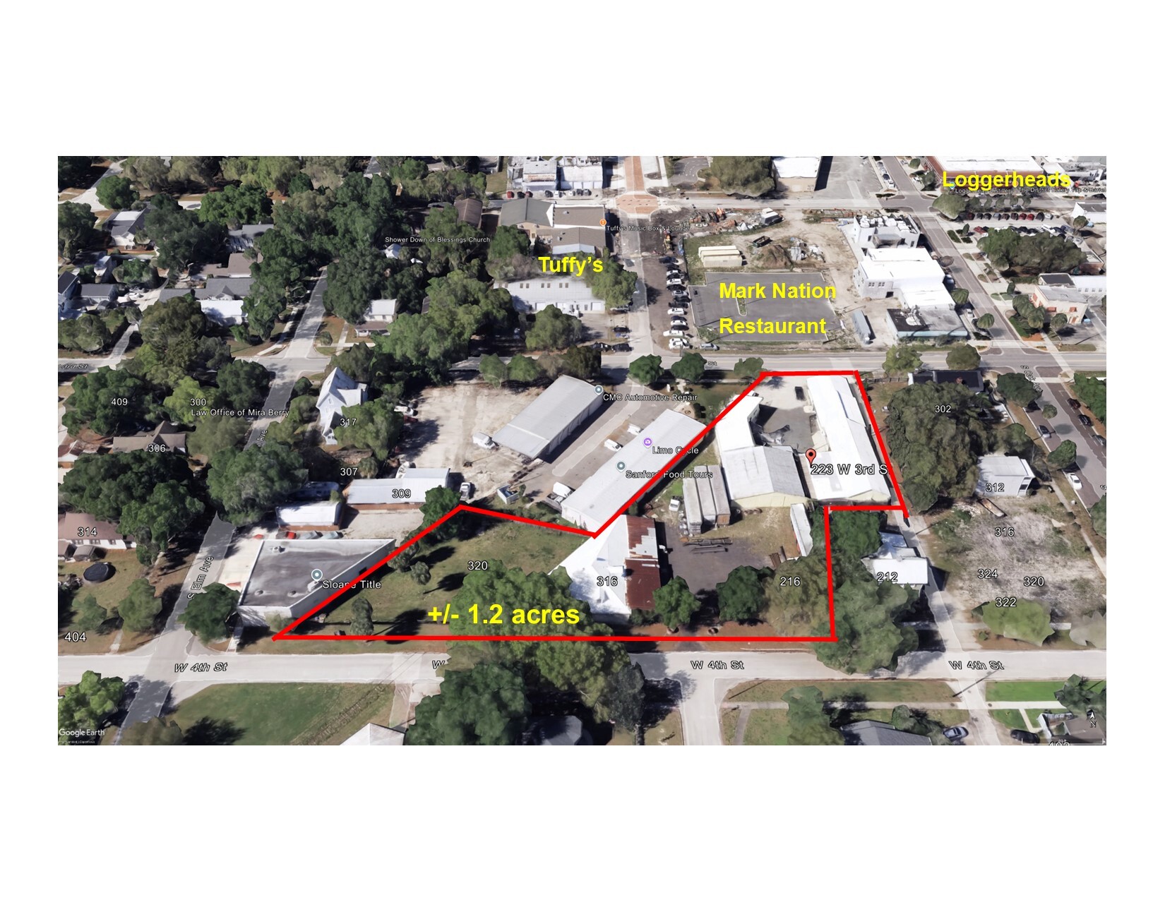 223 W 3rd St, Sanford, FL for sale Aerial- Image 1 of 12