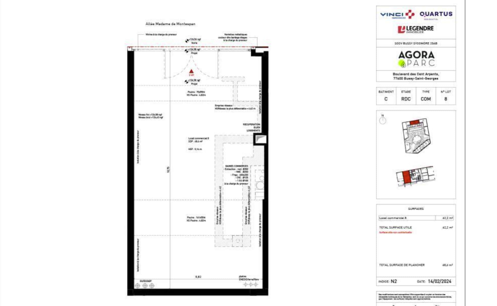 Retail in Bussy-Saint-Georges to rent Site Plan- Image 1 of 1