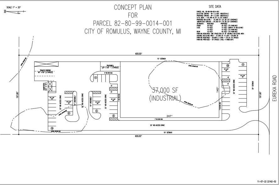 27736 Eureka Rd, Romulus, MI for rent - Site Plan - Image 2 of 3