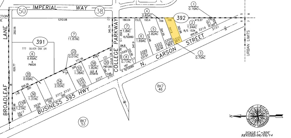 3305 N Carson St, Carson City, NV for rent - Plat Map - Image 3 of 3