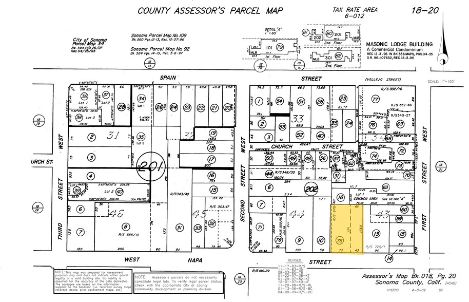 136 W Napa St, Sonoma, CA for rent - Plat Map - Image 2 of 3