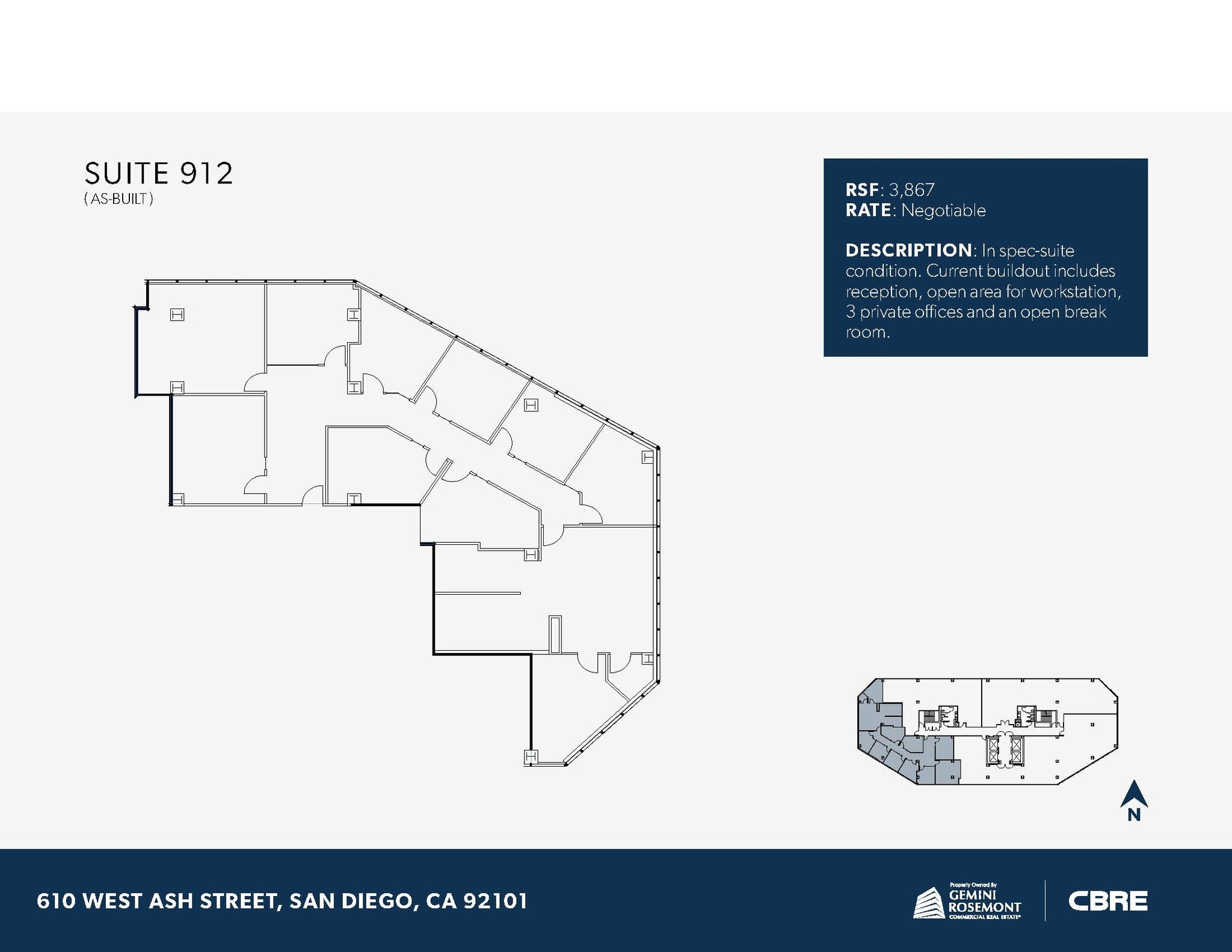 610 W Ash St, San Diego, CA to rent Floor Plan- Image 1 of 1