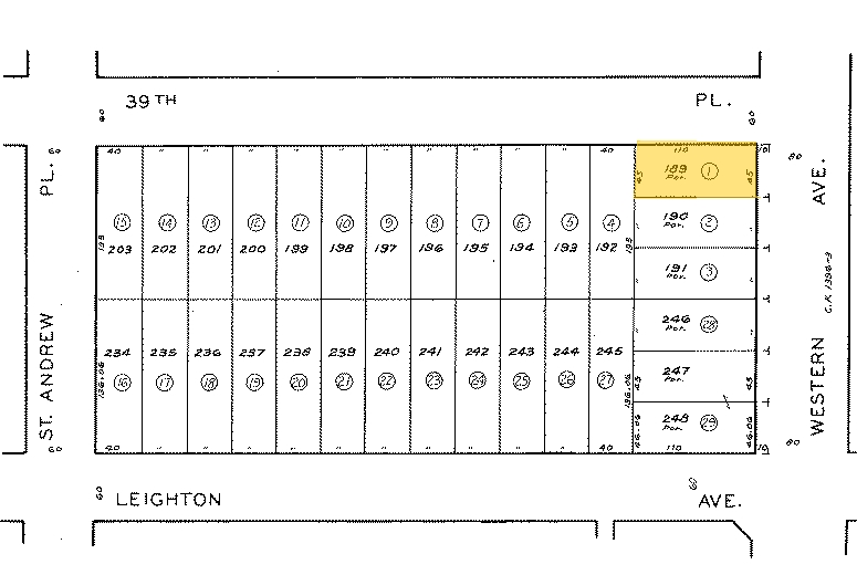 3933-3937 S Western Ave, Los Angeles, CA for rent - Plat Map - Image 2 of 7