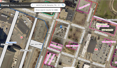 440 N Front St, Memphis, TN - aerial  map view