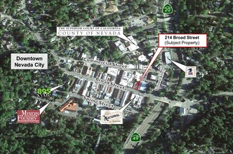 214 Broad St, Nevada City, CA - aerial  map view