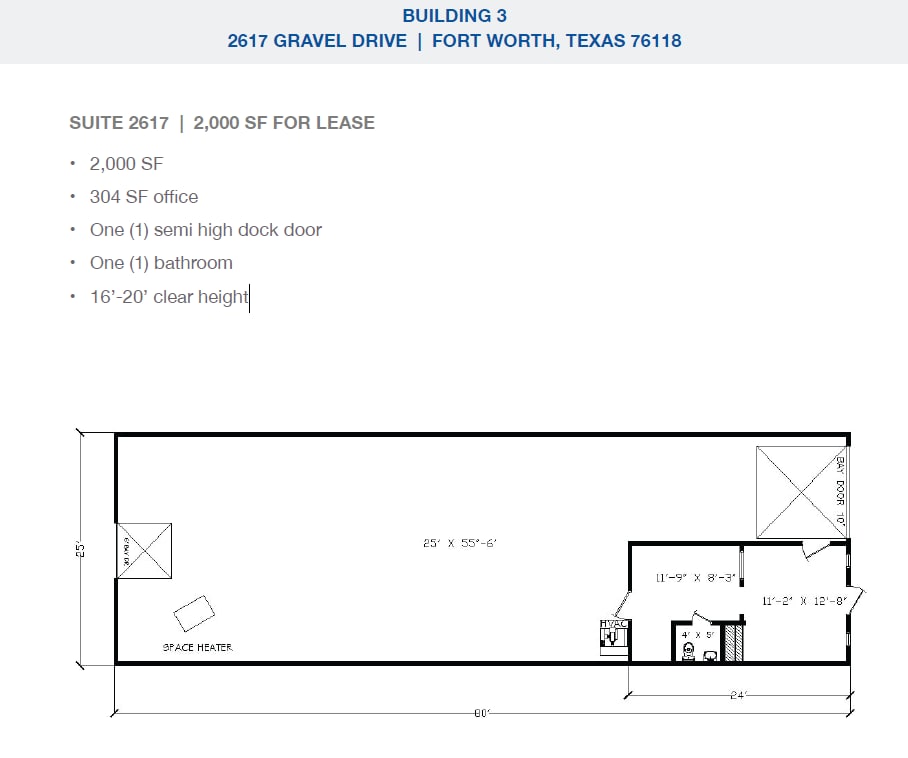 2501-2519 Gravel Dr, Fort Worth, TX to rent Floor Plan- Image 1 of 1