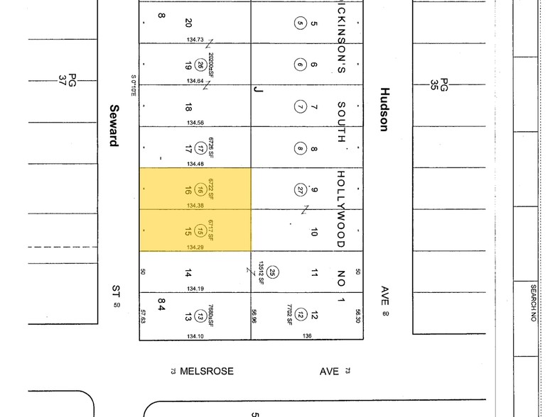 712-720 Seward St, Los Angeles, CA for sale - Plat Map - Image 1 of 1