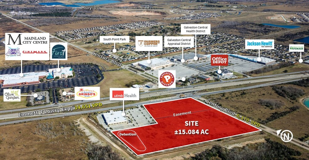 SWC of Emmett F Lowry & Century Blvd, Texas City, TX for sale - Building Photo - Image 1 of 1