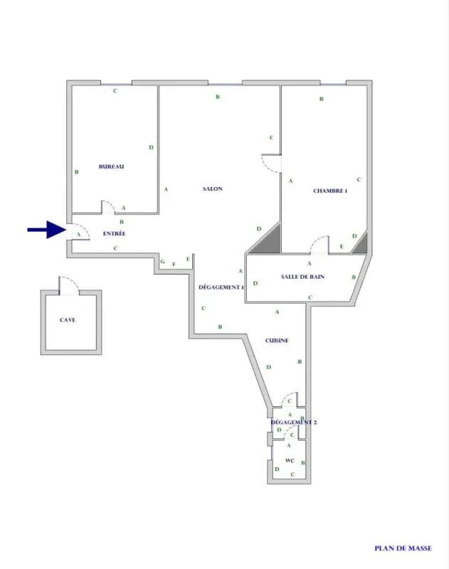 Office in Paris for sale Floor Plan- Image 1 of 5