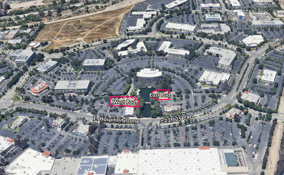 NWQ of E. Hospitality Lane & Harriman Place, San Bernardino, CA for rent - Aerial - Image 2 of 4