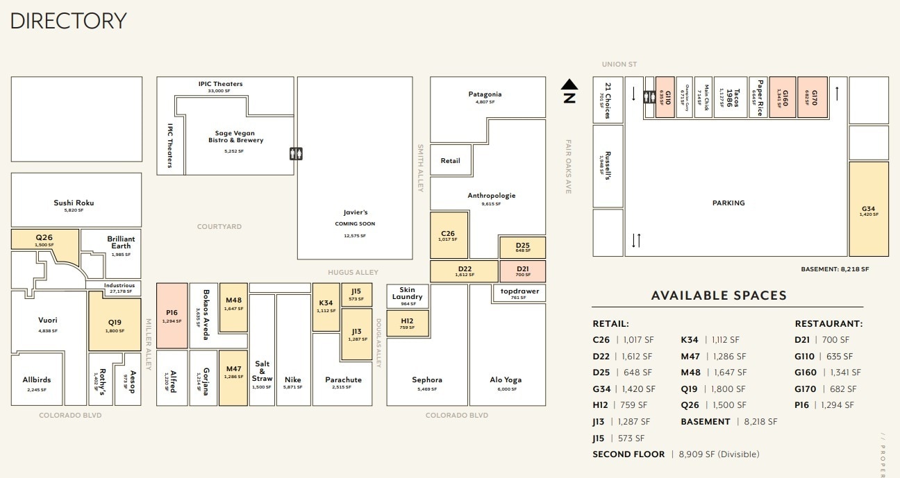 61-75 W Colorado Blvd, Pasadena, CA for rent Site Plan- Image 1 of 1