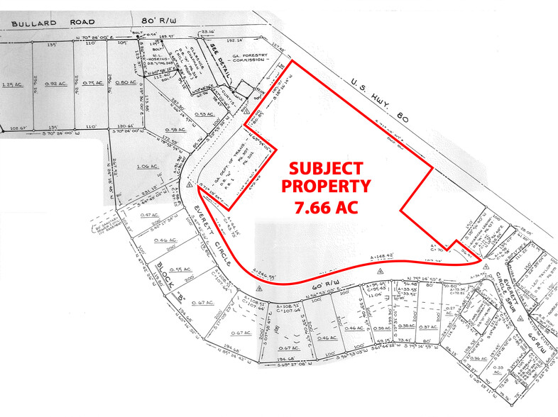 13260 US Highway 80, Jeffersonville, GA for sale - Plat Map - Image 1 of 2