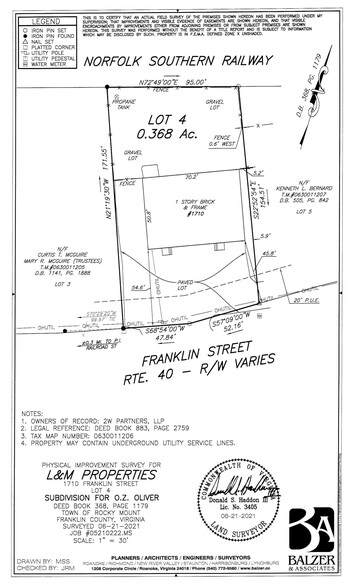 1710 Franklin St, Rocky Mount, VA for sale - Site Plan - Image 2 of 2