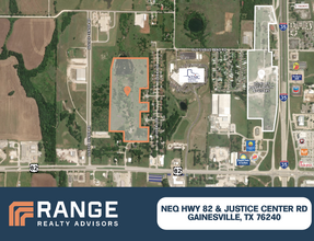 Hwy 82 & Justice Center Rd, Gainesville, TX - AERIAL  map view