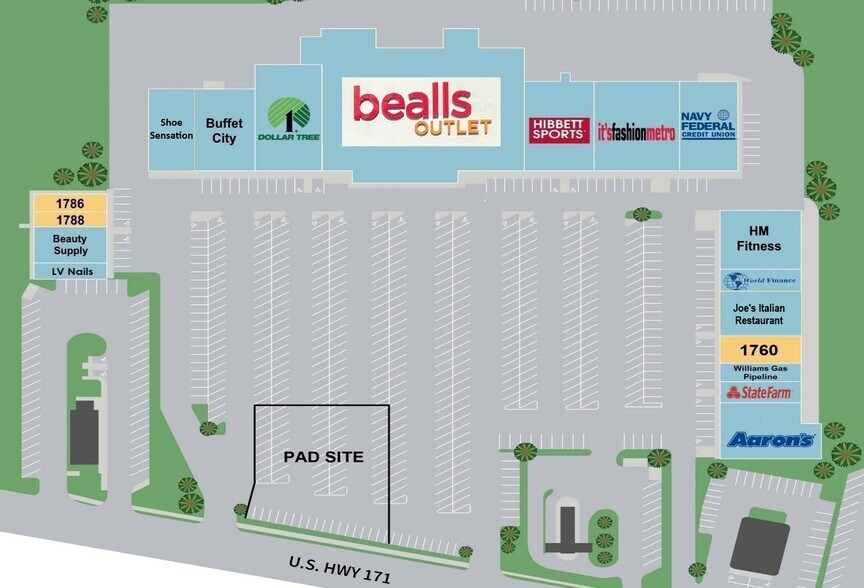 1710-1784 S 5th St, Leesville, LA for rent - Site Plan - Image 3 of 3