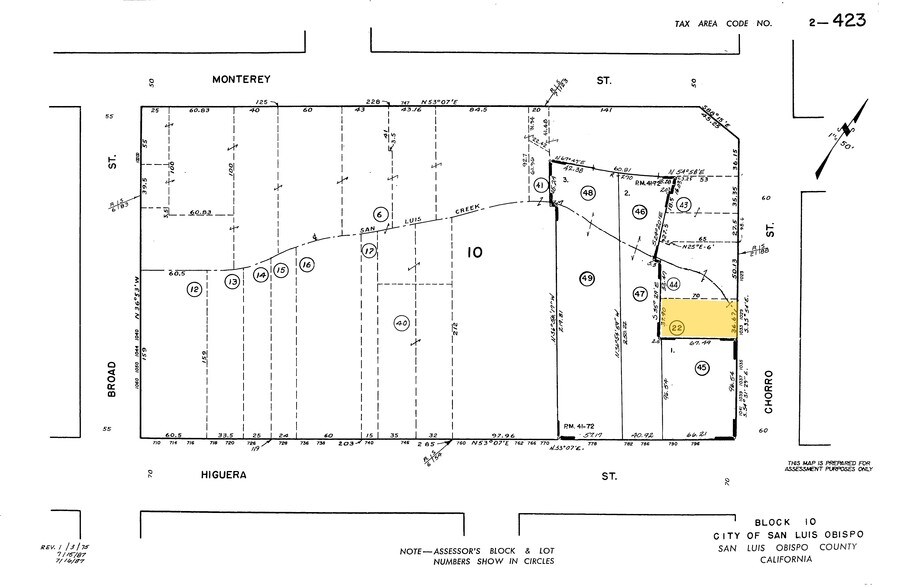 1029-1033 Chorro St, San Luis Obispo, CA for rent - Plat Map - Image 2 of 3