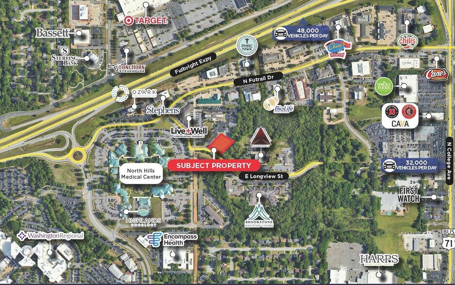 E Longview St, Fayetteville, AR to rent - Aerial - Image 2 of 2