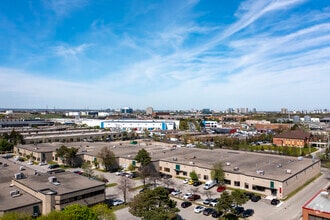 2-30 Ashwarren Rd, Toronto, ON - AERIAL map view