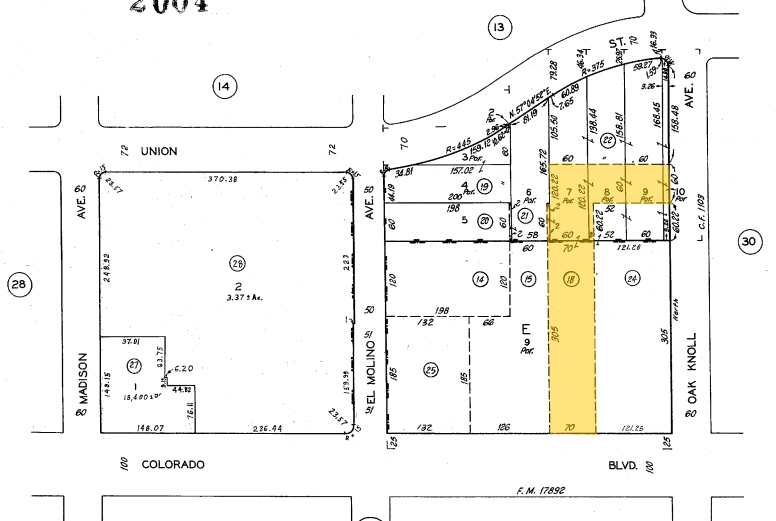 709 E Colorado Blvd, Pasadena, CA for rent - Plat Map - Image 2 of 8