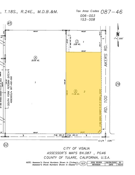 801-835 S Akers St, Visalia, CA for rent - Plat Map - Image 3 of 10