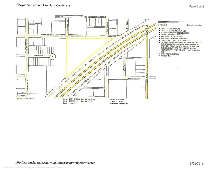 TBD east lincolnway, Cheyenne, WY for sale - Plat Map - Image 1 of 1