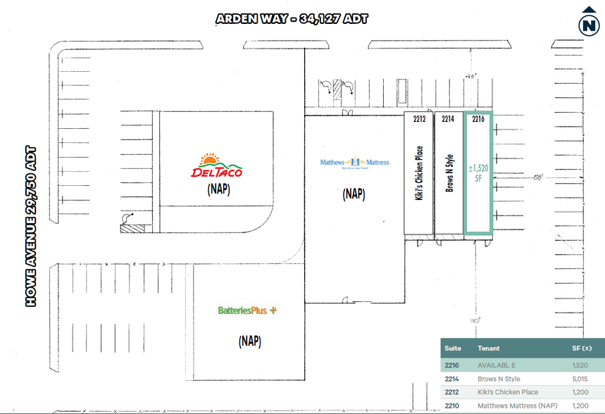 2212-2216 Arden Way, Sacramento, CA for rent - Site Plan - Image 2 of 2