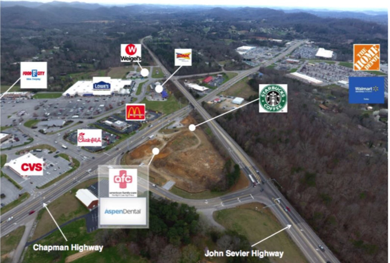 7524 Chapman Hwy, Knoxville, TN for sale Aerial- Image 1 of 1