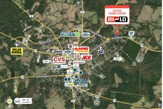 605 Travis Ave, Saluda, SC - aerial  map view