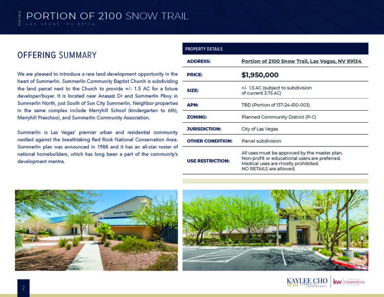 2100 Snow Trl, Las Vegas, NV for sale - Building Photo - Image 2 of 7