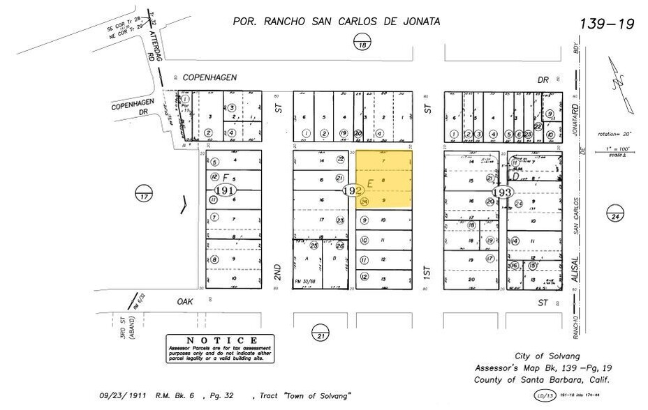 425 1st St, Solvang, CA for sale - Plat Map - Image 2 of 6