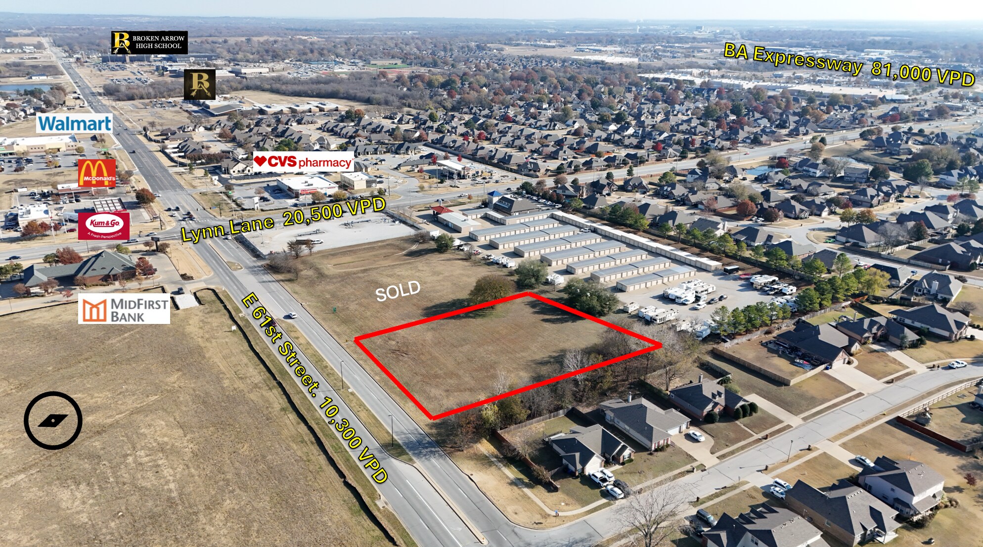 2300 9th Street, Broken Arrow, OK for sale Aerial- Image 1 of 1