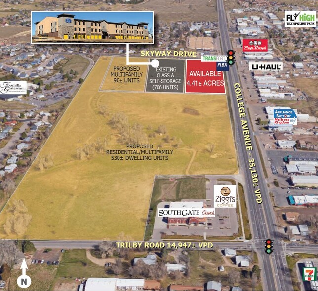 SWC of W Skyway Dr & College Ave, Fort Collins, CO for sale - Aerial - Image 2 of 2