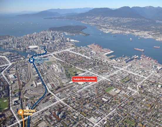 1026-1032 Clark Dr, Vancouver, BC for sale - Aerial - Image 1 of 2