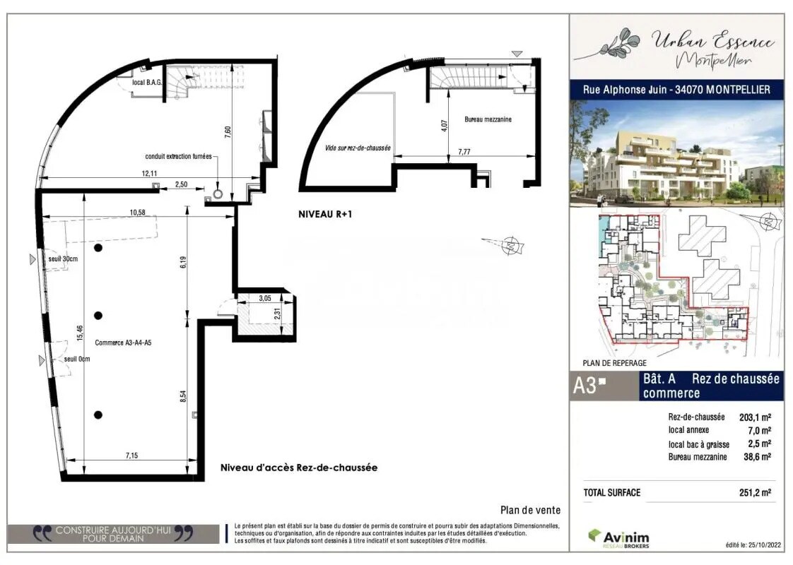 Retail in Montpellier to rent Floor Plan- Image 1 of 3