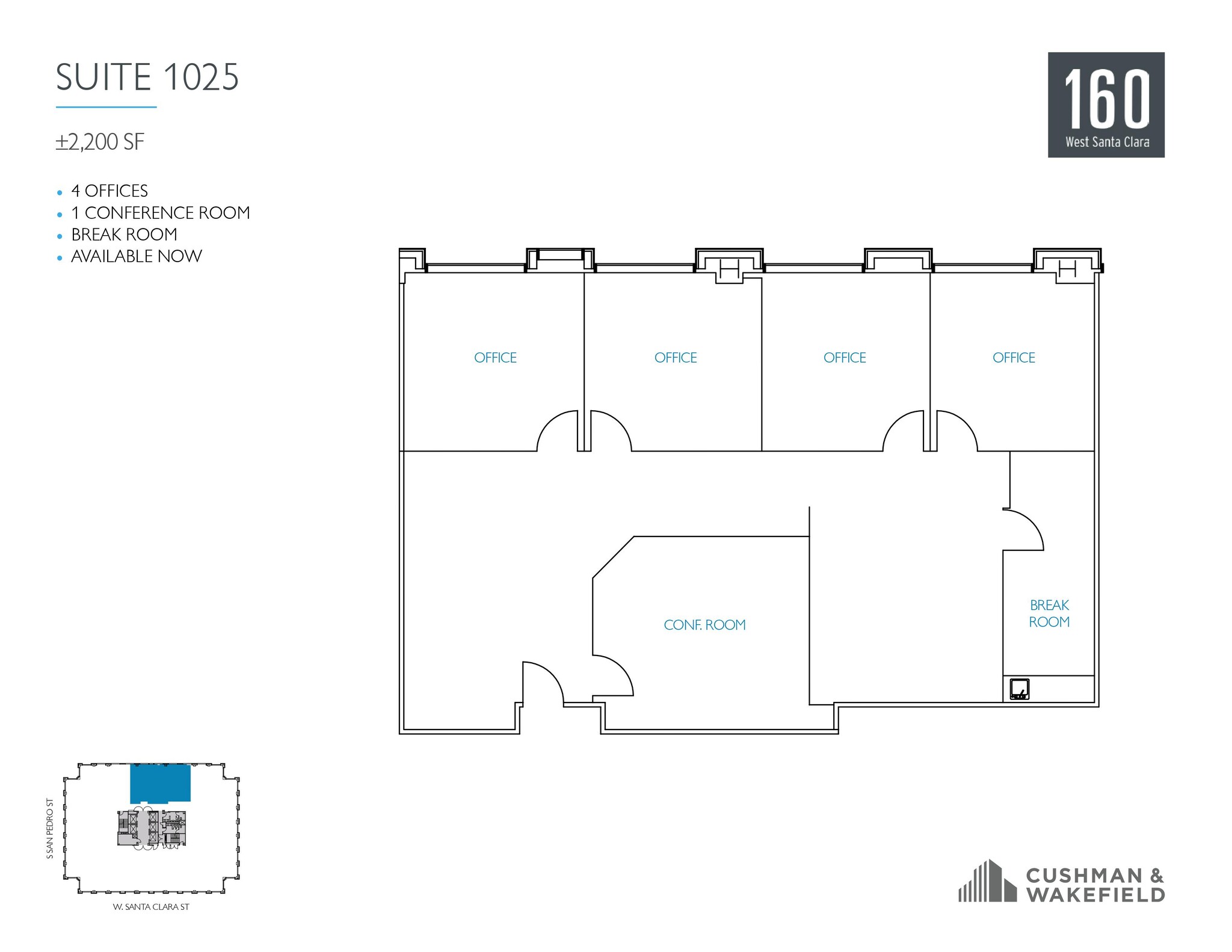 160 W Santa Clara St, San Jose, CA for rent Floor Plan- Image 1 of 1