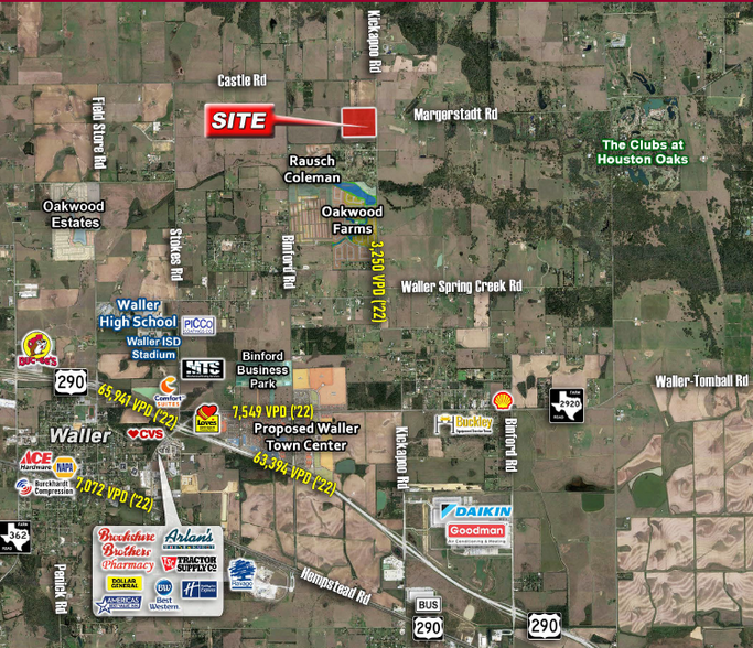 Kickapoo Rd, Waller, TX for sale - Aerial - Image 2 of 2